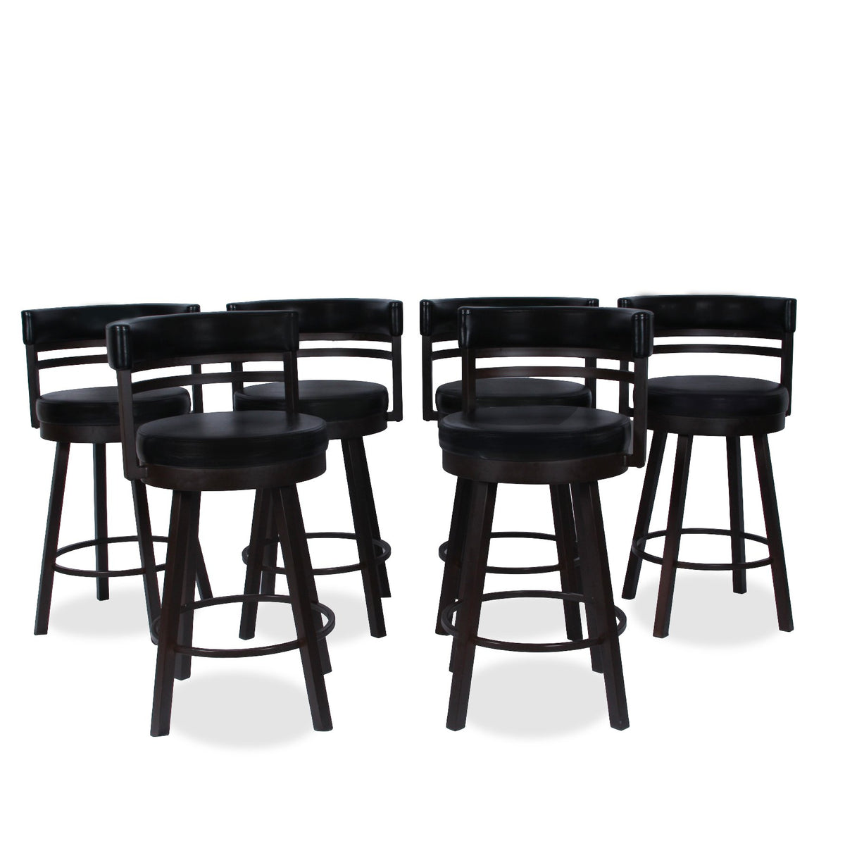Amisco Link Swivel Leather Barstools, Set of 6