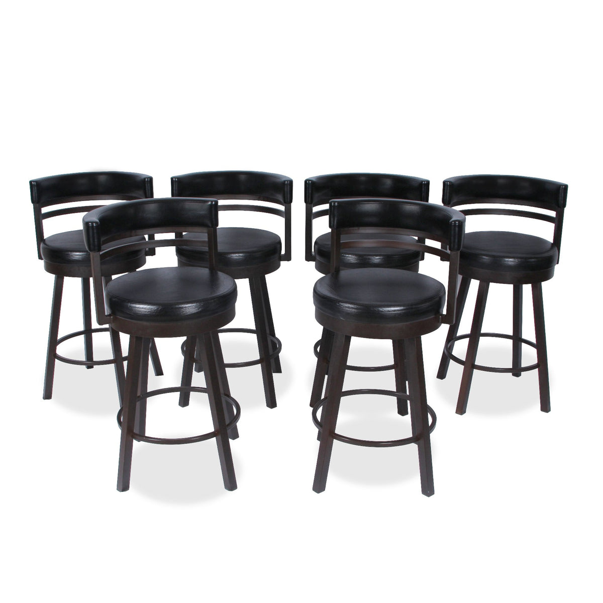 Amisco Link Swivel Leather Barstools, Set of 6
