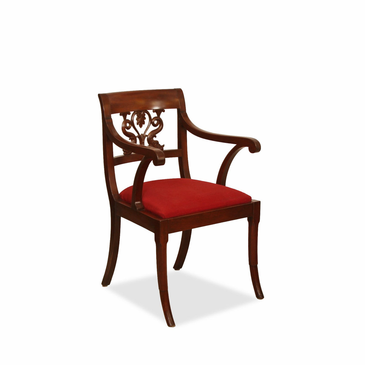 Antique Regency Mahogany Arm Chairs, Pair