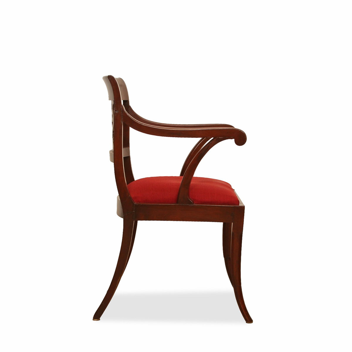 Antique Regency Mahogany Arm Chairs, Pair