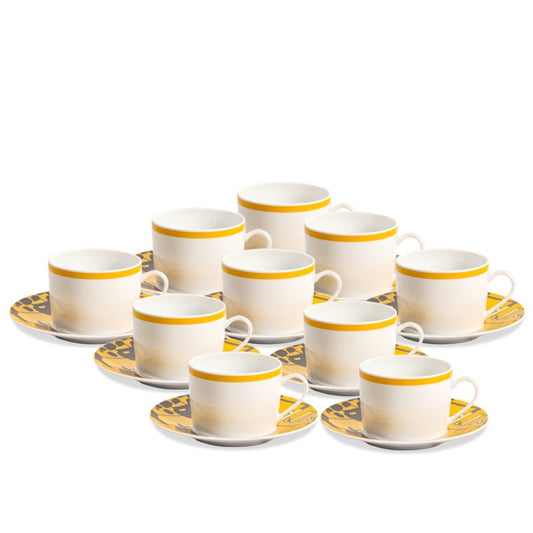 Set of 10 Bernardaud Coffee Cups and 10 Saucers
