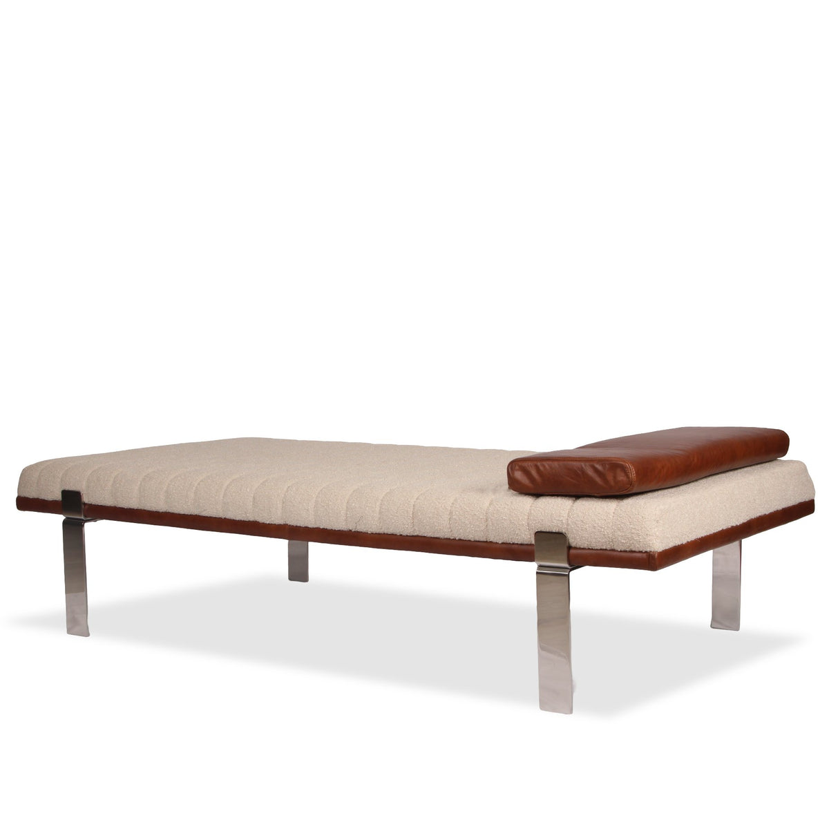 CB2 Canale Boucle and Leather Upholstered Daybed