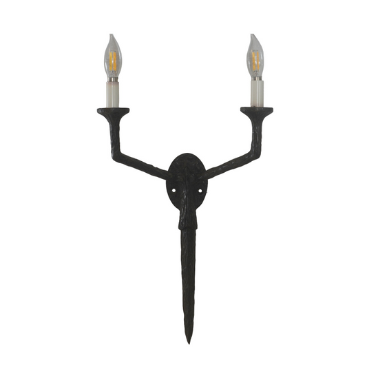 Carole Gratale Giacometti Style Two Arm Sconce