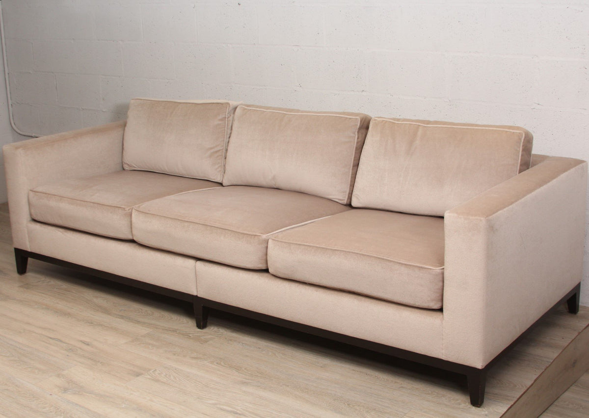 Christian Liaigre for Holly Hunt Mohair Velvet Mousson Sofa, Made in France