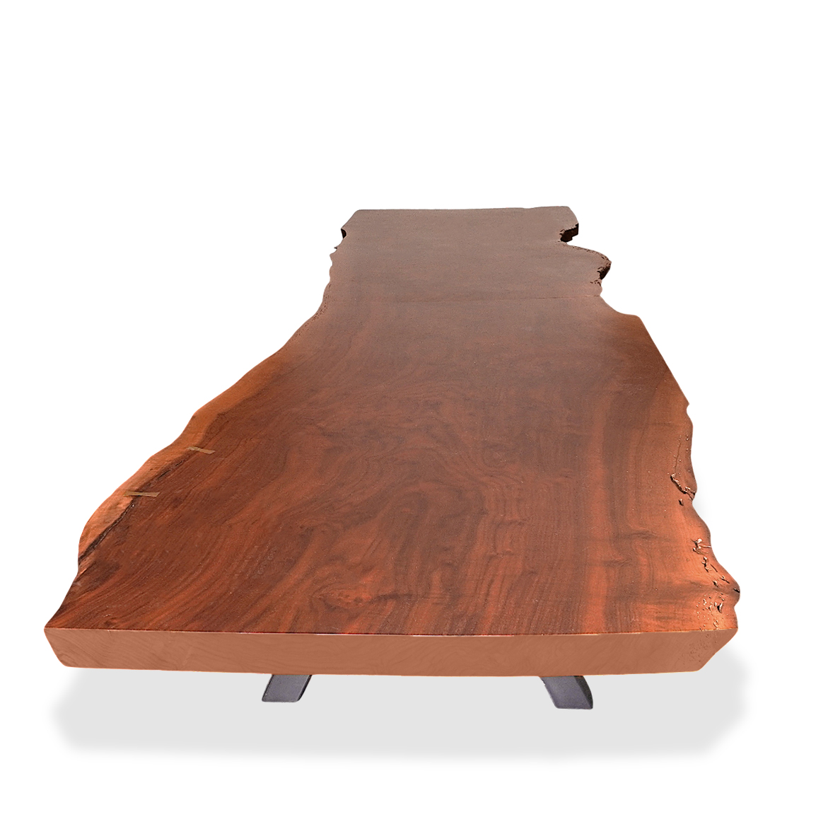 Custom 16.25 Feet Double Slab Claro Walnut with Cantilever Base Table - George Nakashima Inspired