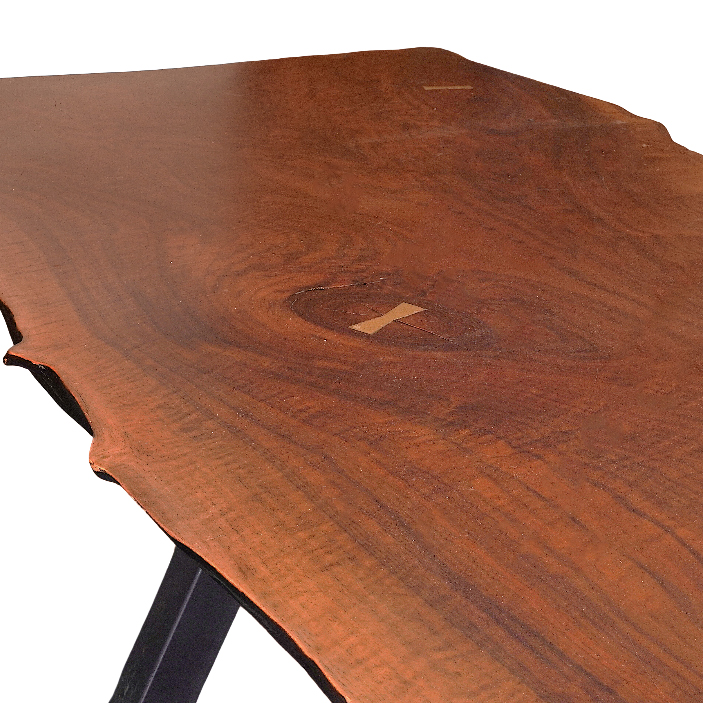 Custom 16.25 Feet Double Slab Claro Walnut with Cantilever Base Table - George Nakashima Inspired