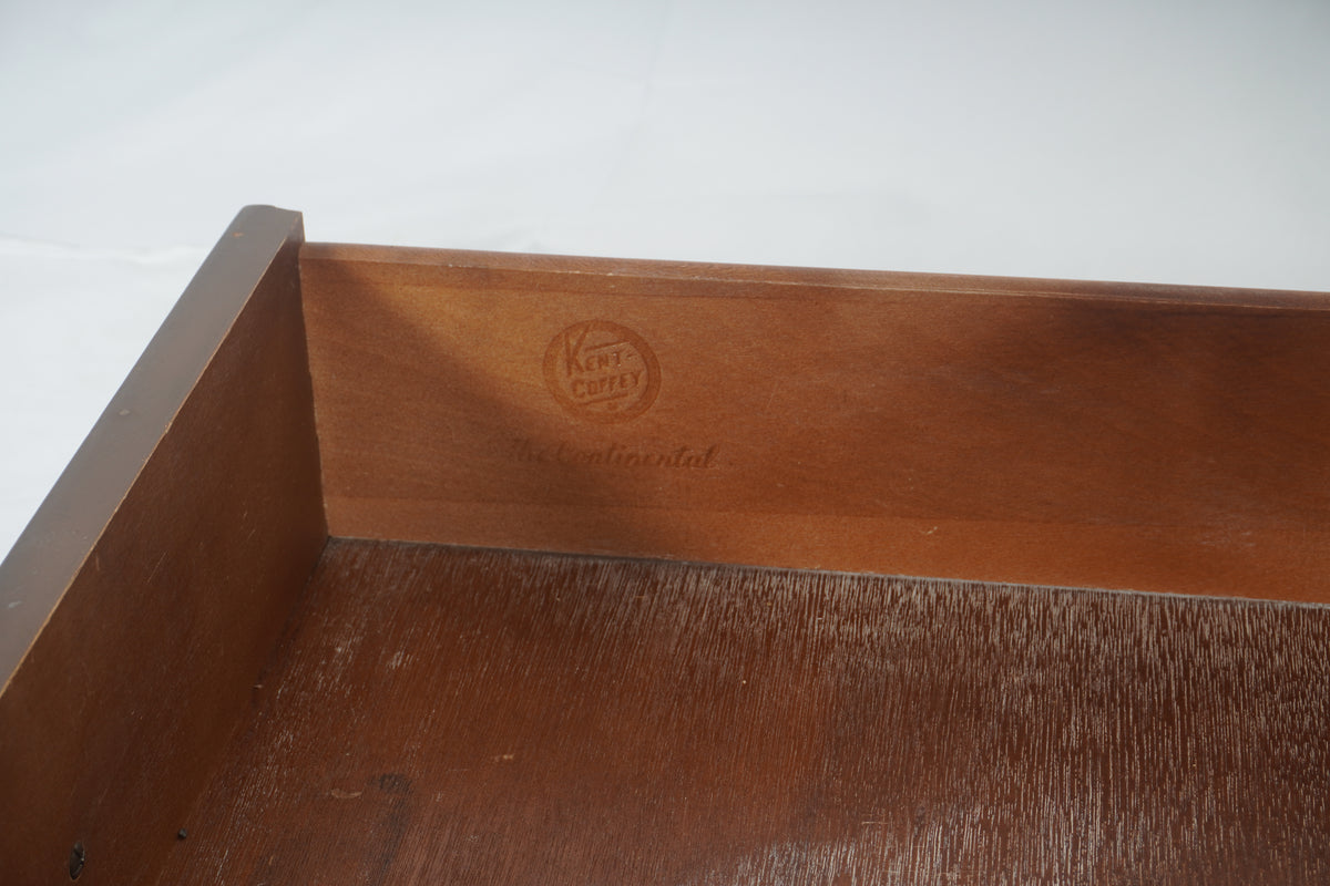 Kent Coffey Continental Mid-Century Walnut Nightstand, Pair of