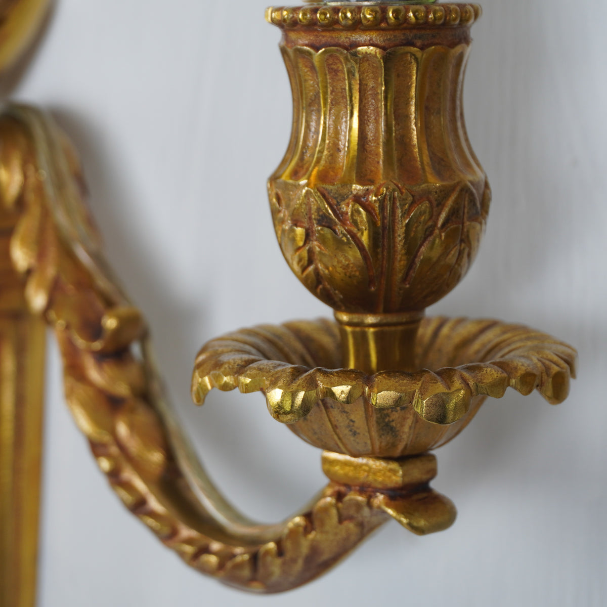 New Luminaire D'Art Lucien Gau Louis XVI Style Gilt Sconces (Large), Pair of