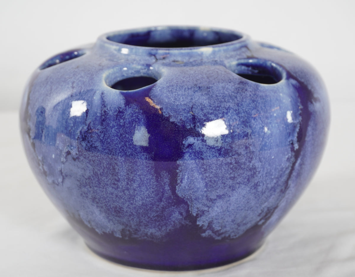 Vintage McCoy Drip Glaze Cobalt Blue Onyx Art Pottery Collection, Set of 4