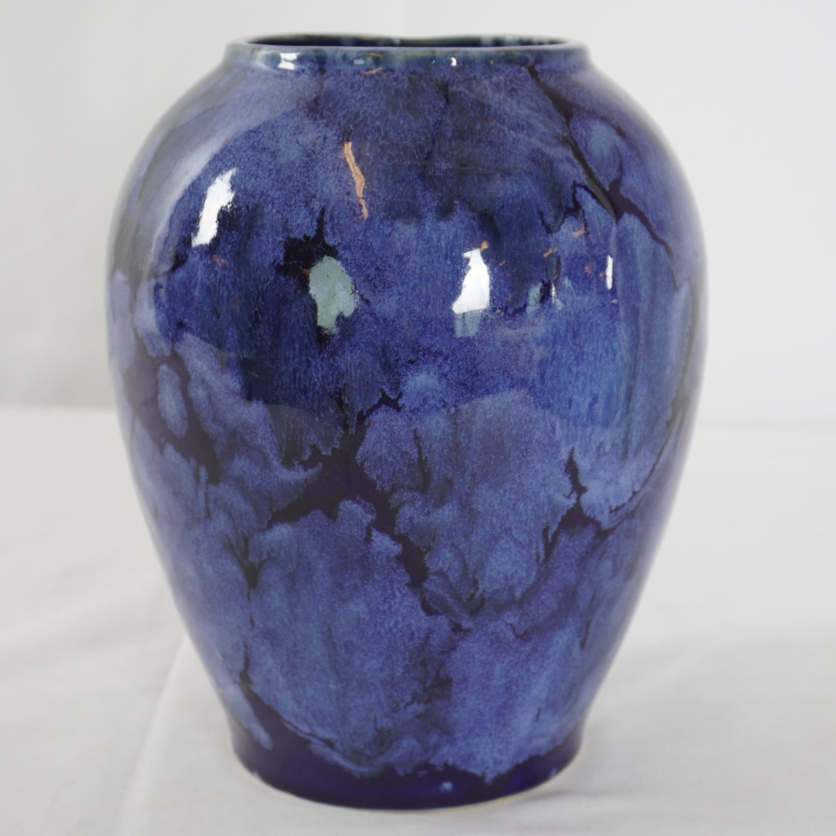 Vintage McCoy Drip Glaze Cobalt Blue Onyx Art Pottery Collection, Set of 4