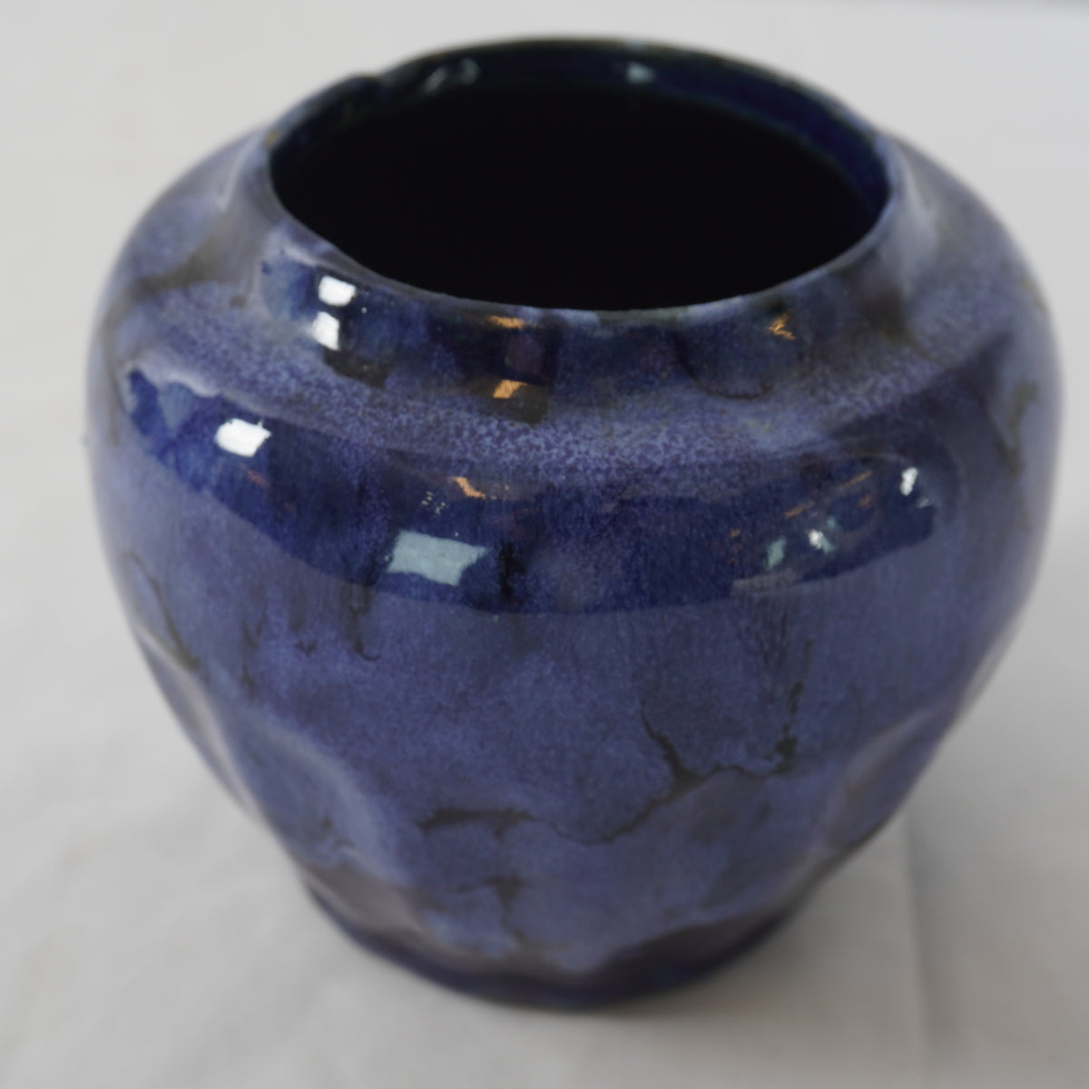 Vintage McCoy Drip Glaze Cobalt Blue Onyx Art Pottery Collection, Set of 4