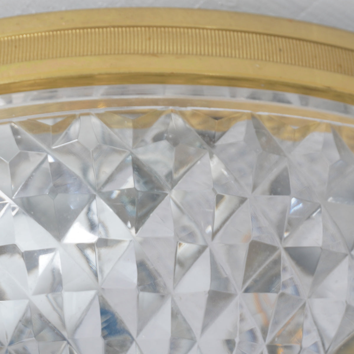 French Knurled Crystal Dore Bronze Brass Flush Mount