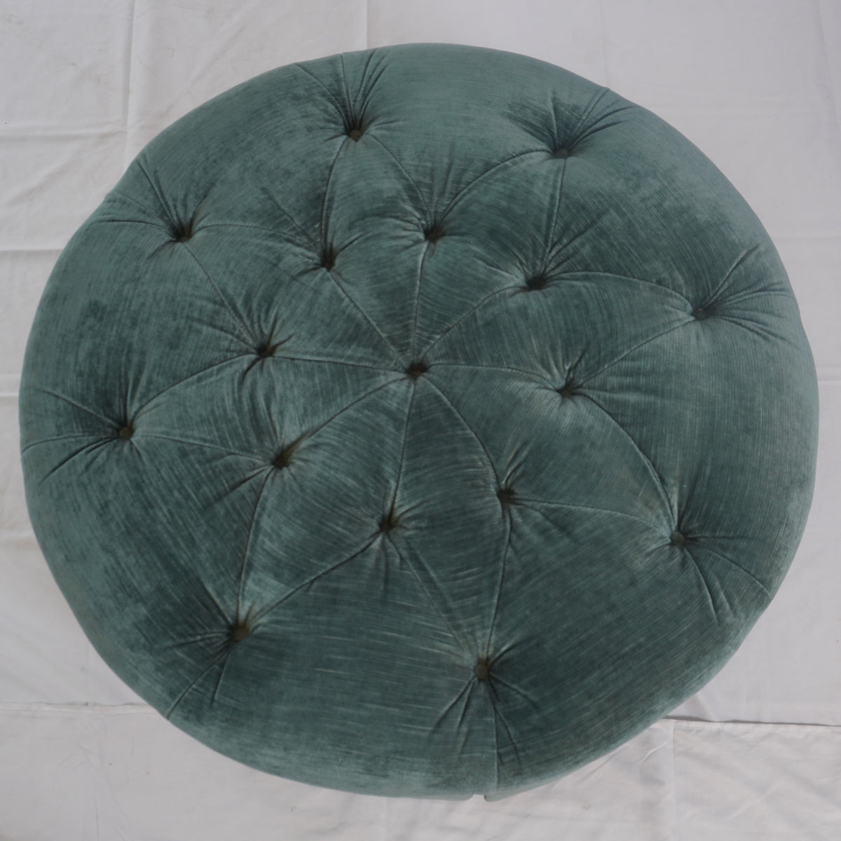 Jonas NY Upholstery Tufted Ottoman with Pleated Skirt