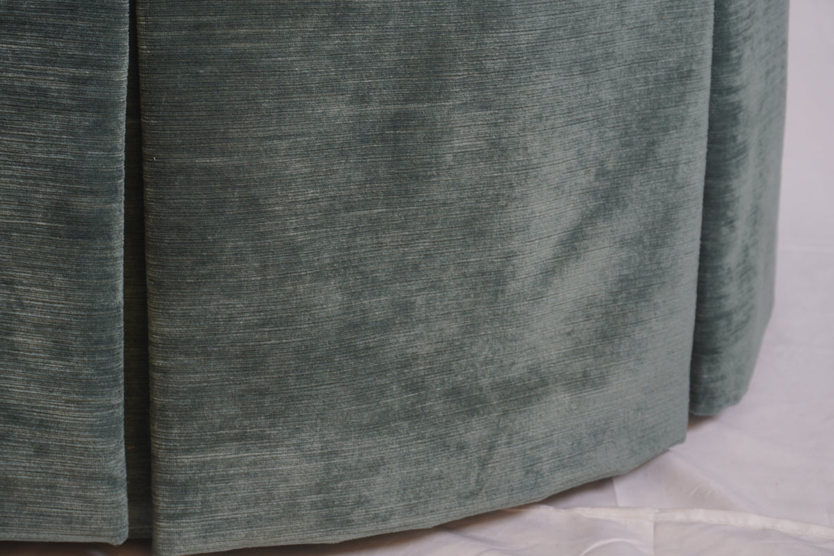 Jonas NY Upholstery Tufted Ottoman with Pleated Skirt