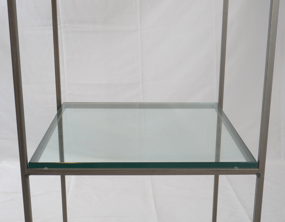 Charleston Forge Spectrum Contemporary Steel Glass Etagere