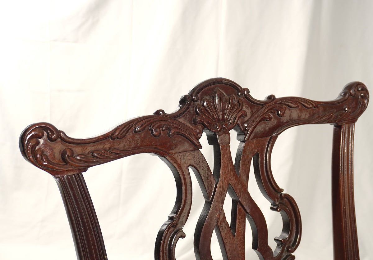 Vintage Chippendale Style Ball & Claw Hand Carved Armchairs and Dining Chairs from Thomasville, Set of 10