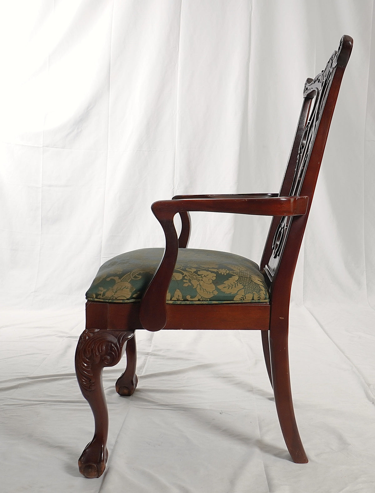 Vintage Chippendale Style Ball & Claw Hand Carved Armchairs and Dining Chairs from Thomasville, Set of 10