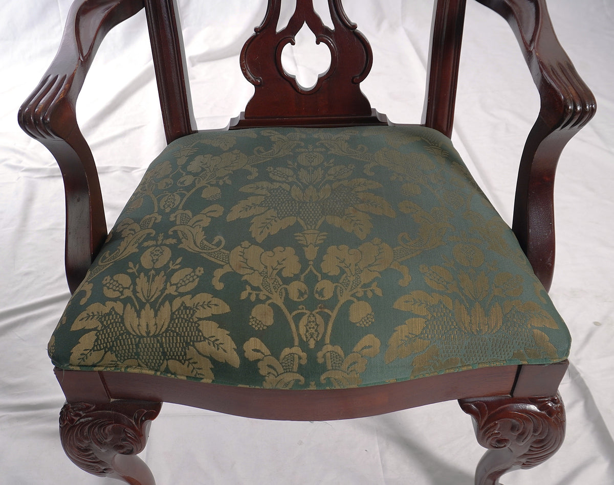 Vintage Chippendale Style Ball & Claw Hand Carved Armchairs and Dining Chairs from Thomasville, Set of 10