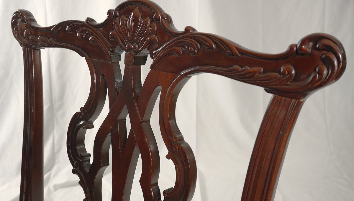 Vintage Chippendale Style Ball & Claw Hand Carved Armchairs and Dining Chairs from Thomasville, Set of 10