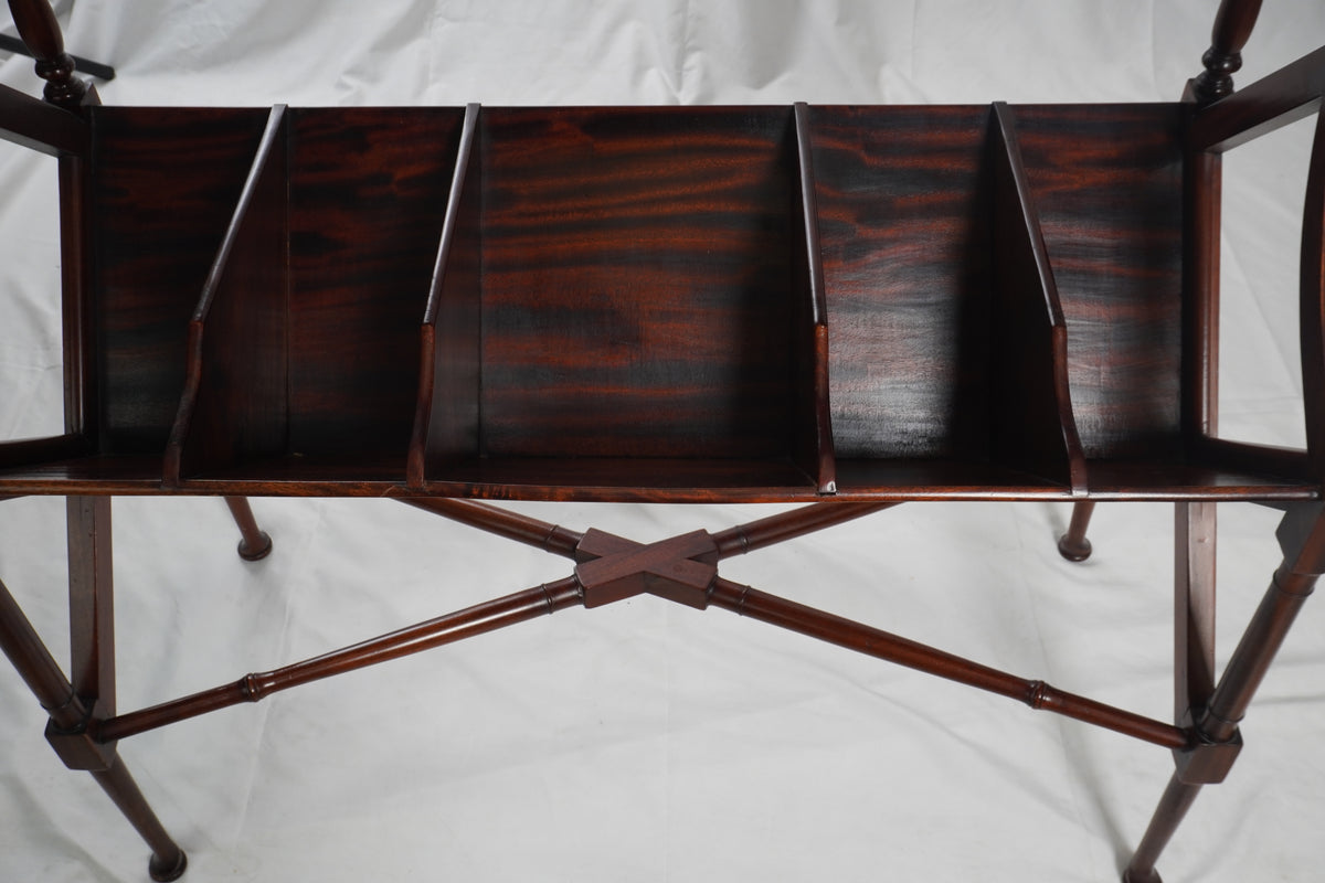 Antique Victorian Style Mahogany Library Book Trough or Record Stand