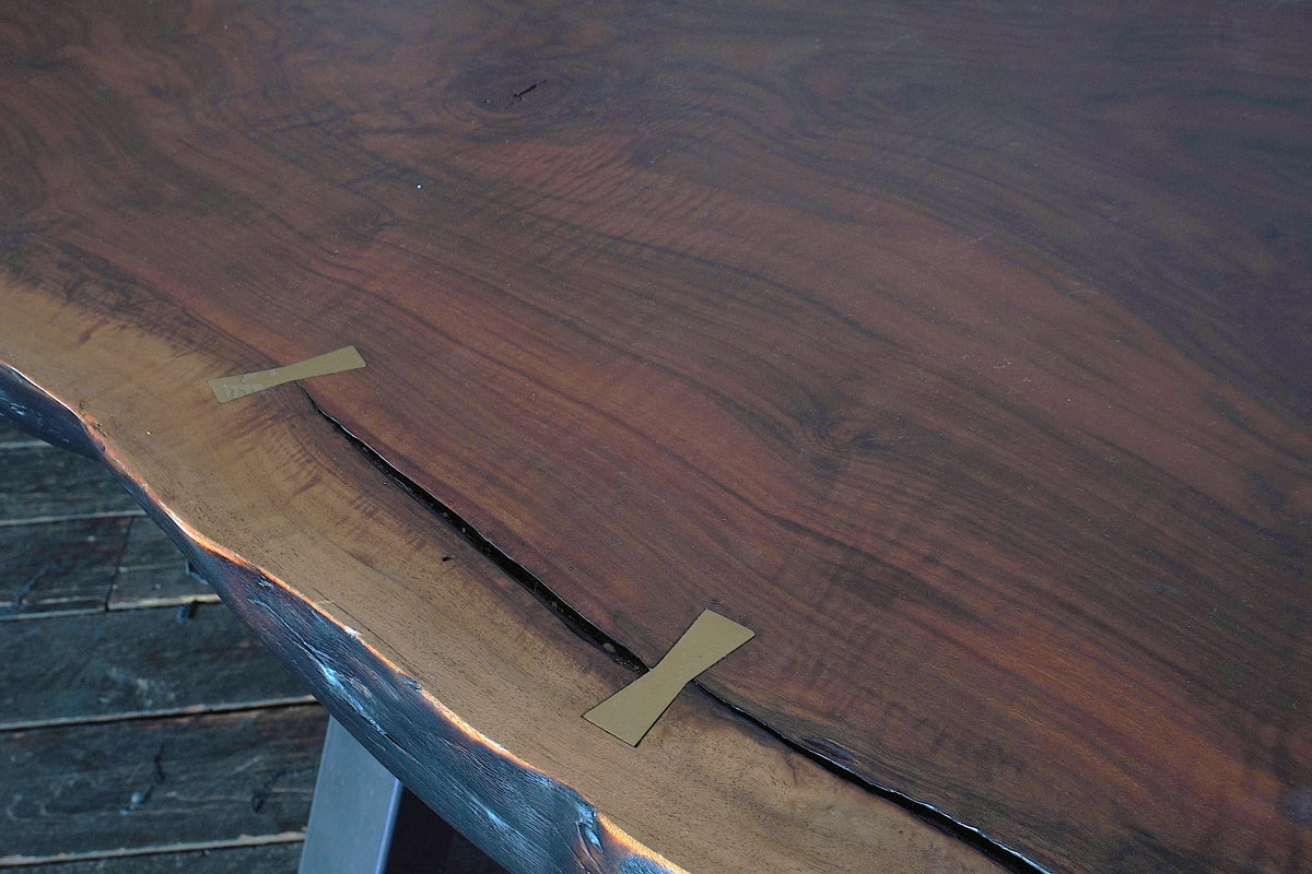Custom 16.25 Feet Double Slab Claro Walnut with Cantilever Base Table - George Nakashima Inspired