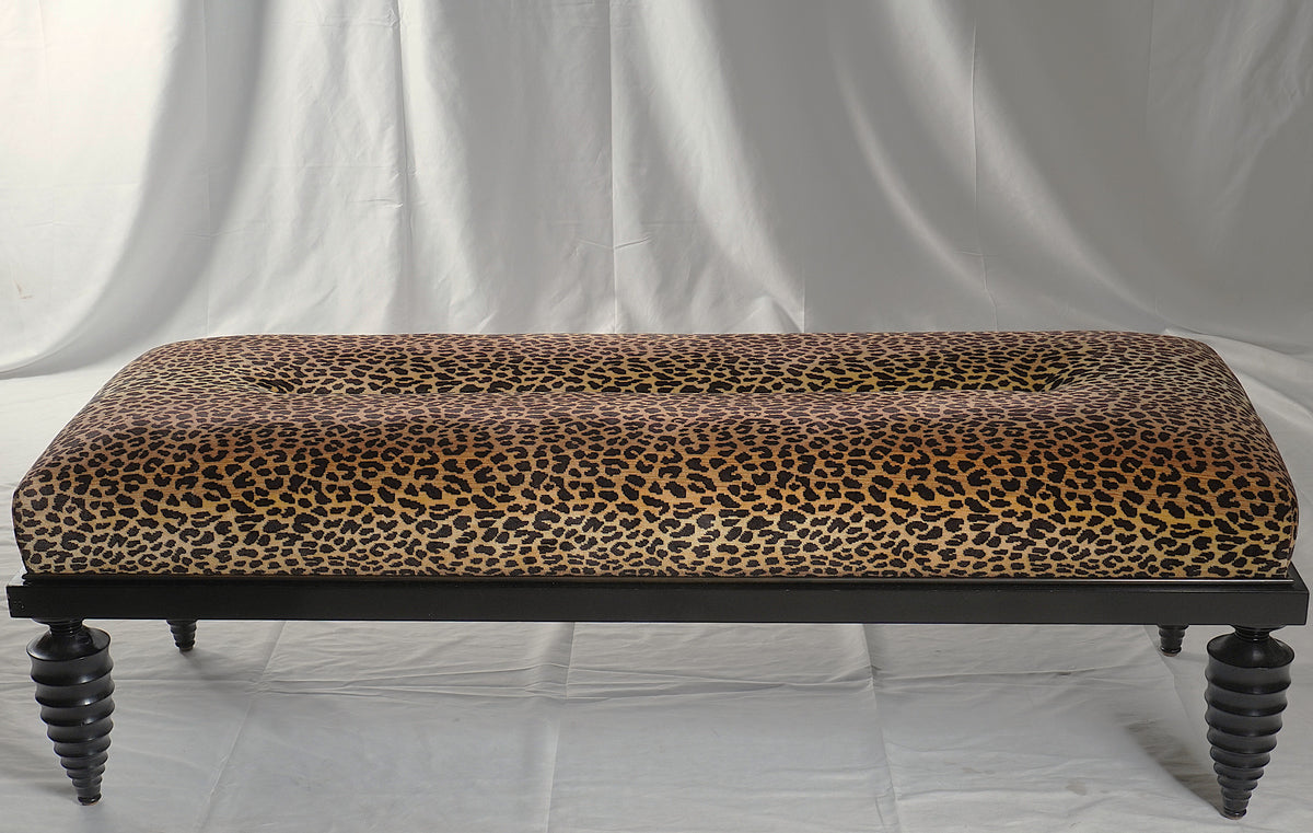 Marbello Design Leopard Bench with Spindle Legs