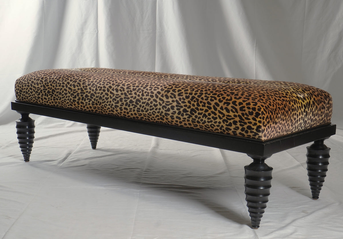 Marbello Design Leopard Bench with Spindle Legs
