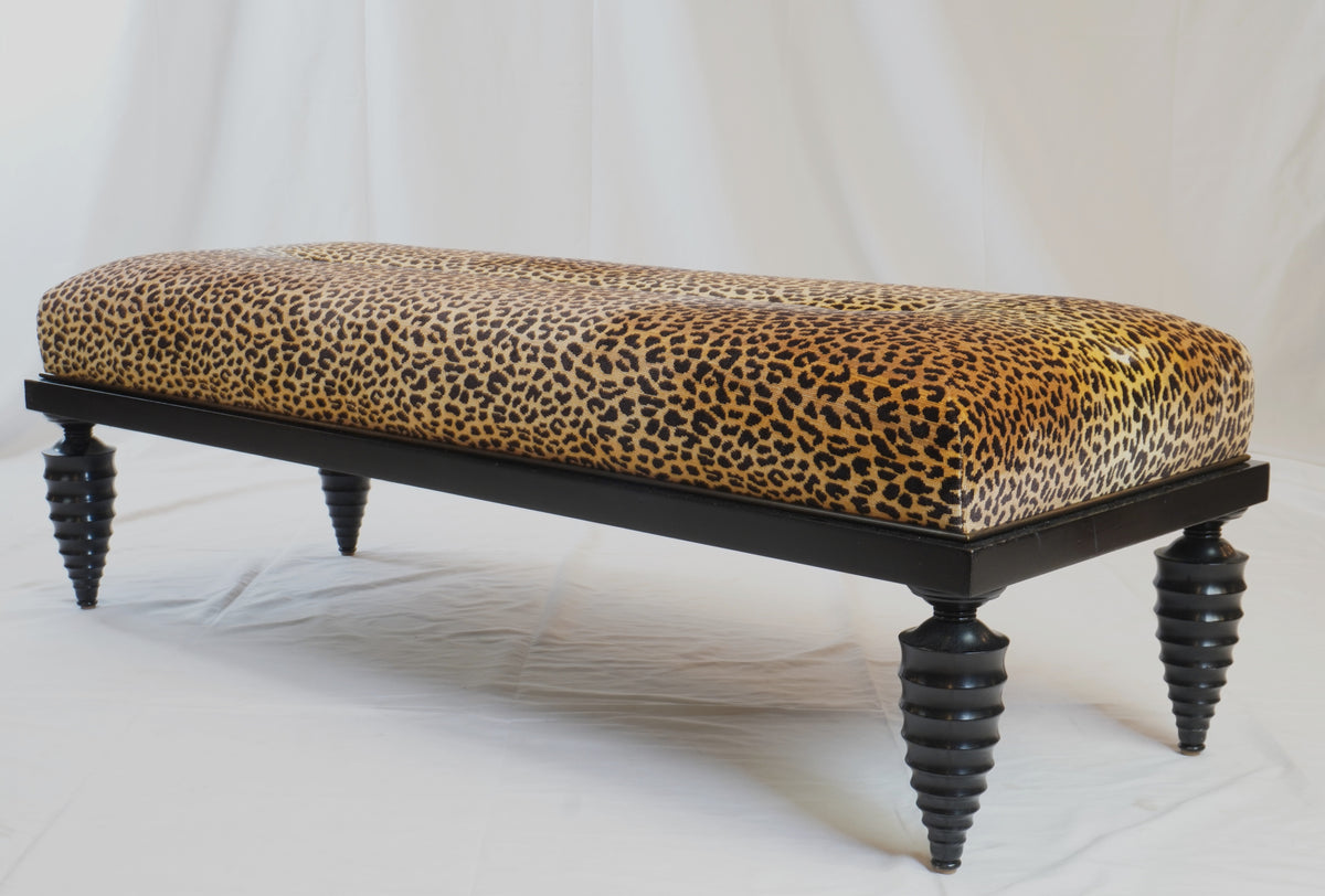 Marbello Design Leopard Bench with Spindle Legs