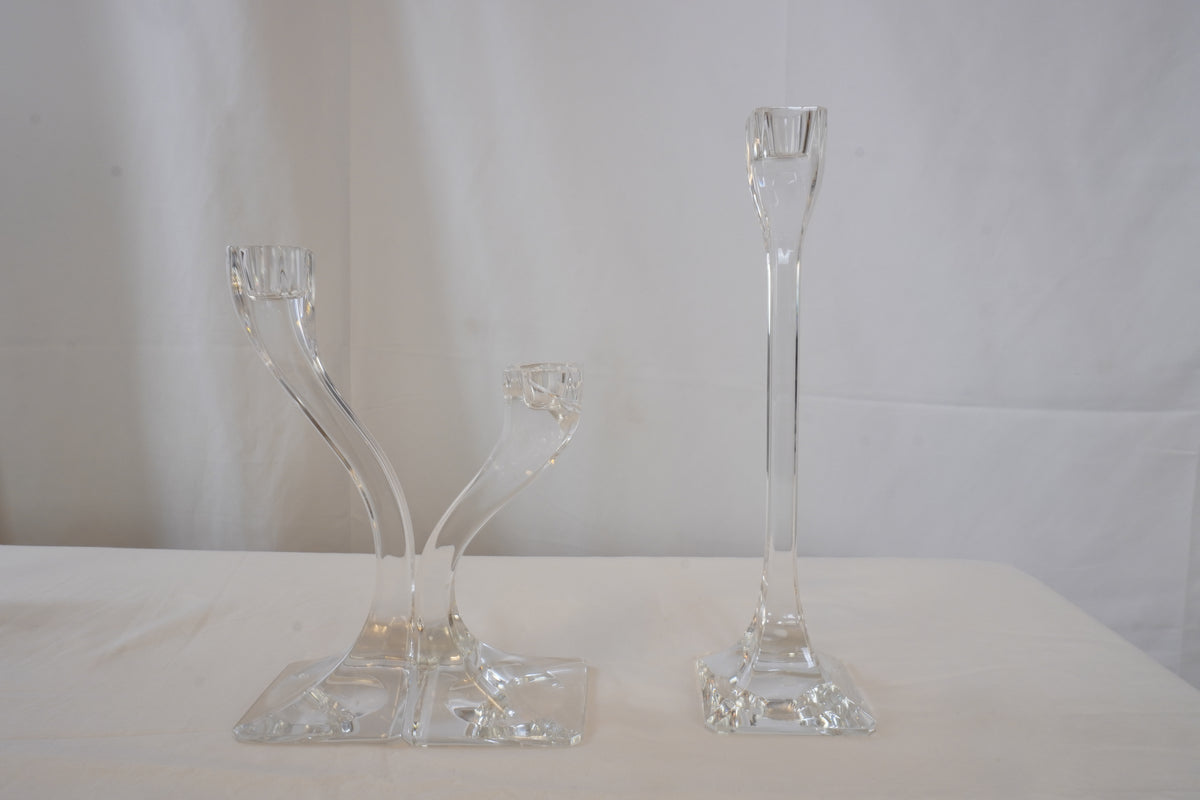 CLAUS JOSEF RIEDEL Duetto Crystal Candle Holders, Set Of 3