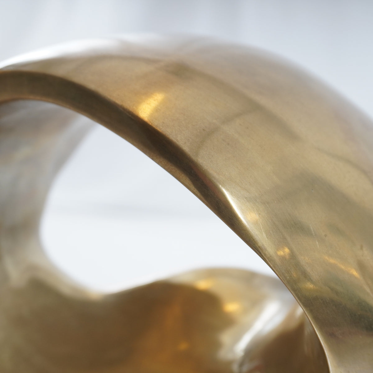 Modernist Abstract Solid Brass Sculpture by Mary Cherney