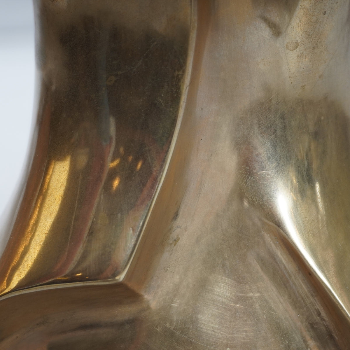 Modernist Abstract Solid Brass Sculpture by Mary Cherney
