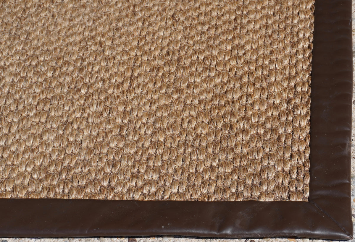 Patterson Flynn and Martin Natural Woven Sisal Carpet with Leather Binding Trim (8 ft x 10 ft)