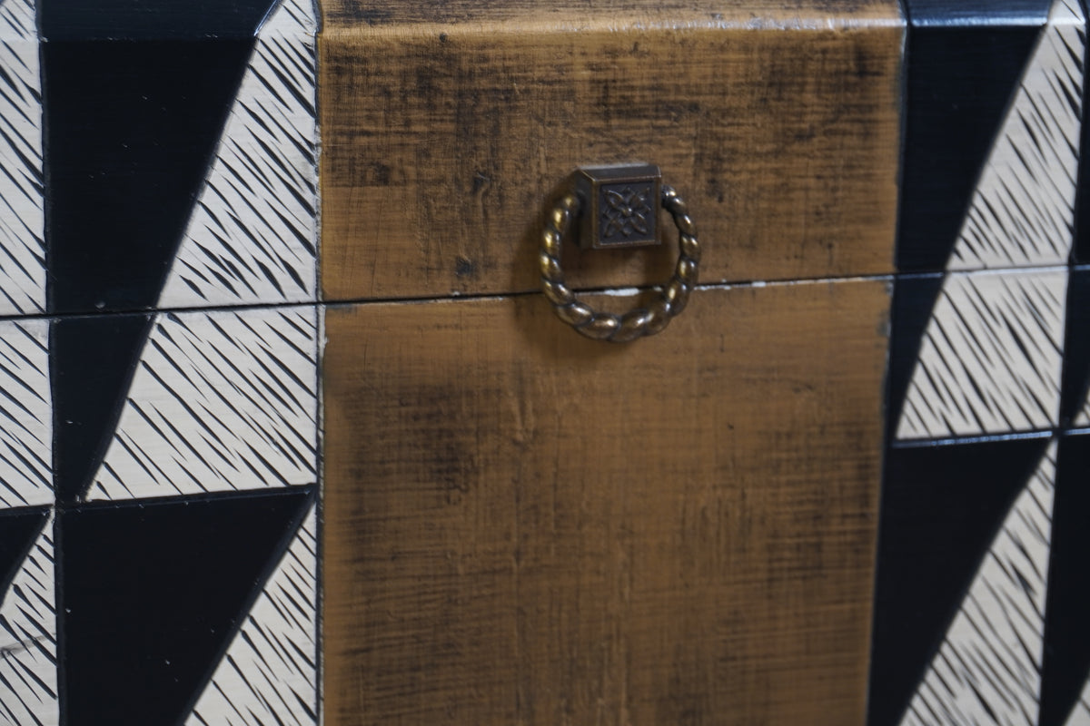 Maitland Smith Post Modern End Table or Storage Trunk