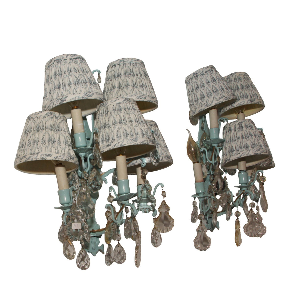 Duenedesigns Vintage Blue Sconces, Pair of