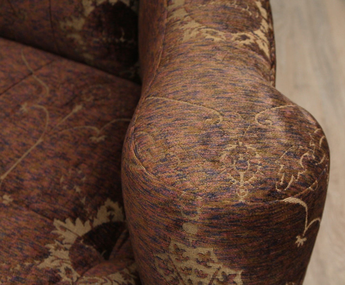 Edward Ferrell & Lewis Mittman High Wing Back Settee with Fortuny Upholstery