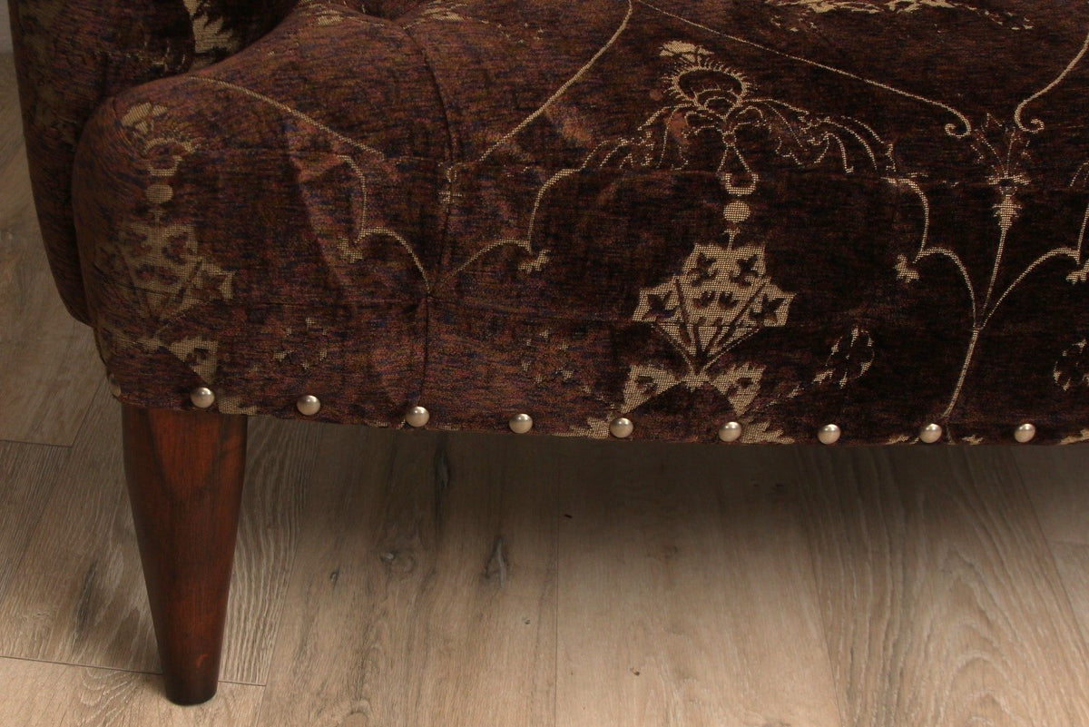 Edward Ferrell & Lewis Mittman High Wing Back Settee with Fortuny Upholstery