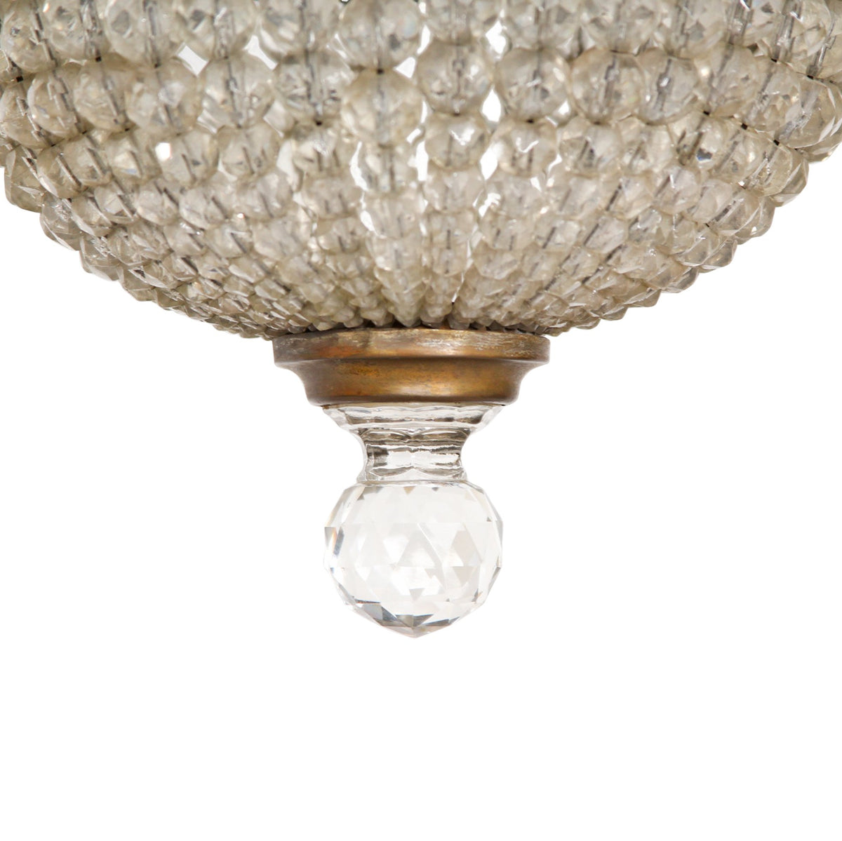 Empire Czechoslovakia Crystal Beaded Dome Chandelier C1950