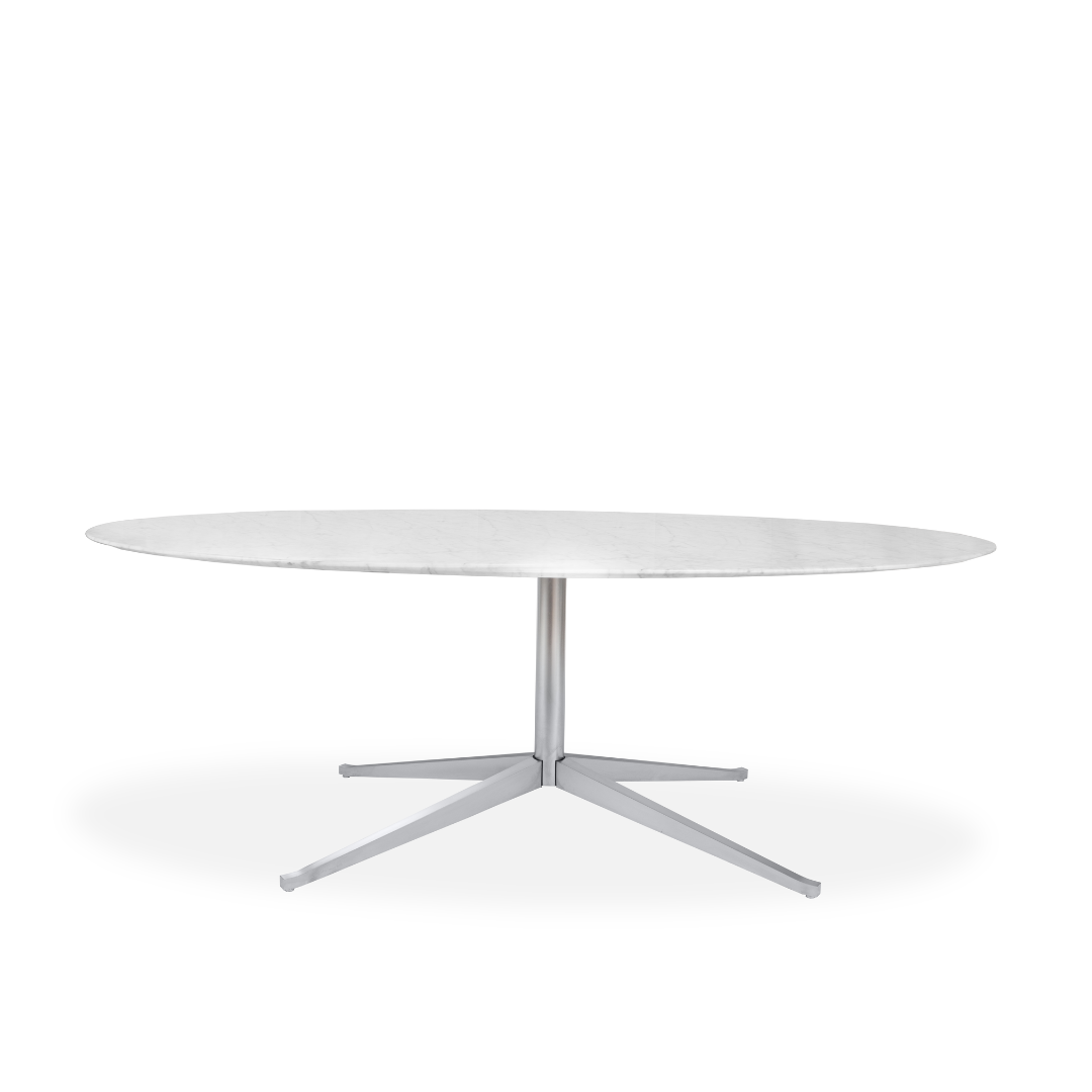 Florence Knoll Oval Carrara Marble Top Dining Table