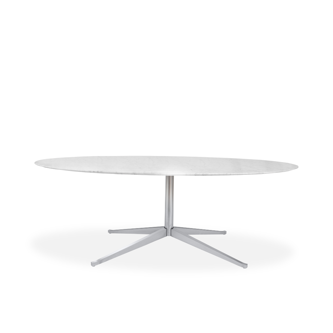 Florence Knoll Oval Carrara Marble Top Dining Table