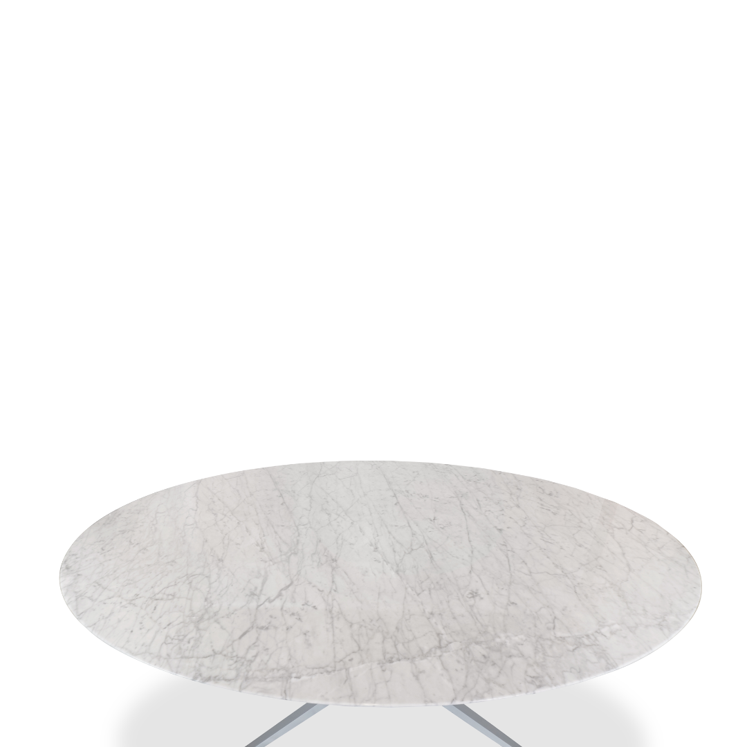 Florence Knoll Oval Carrara Marble Top Dining Table