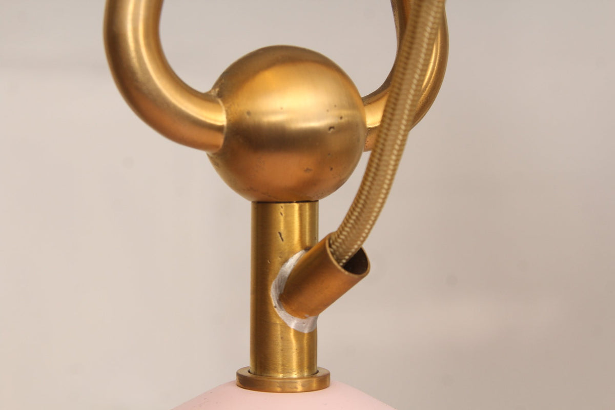 French Empire Style Alabaster and Brass Chandelier - Gold Finish