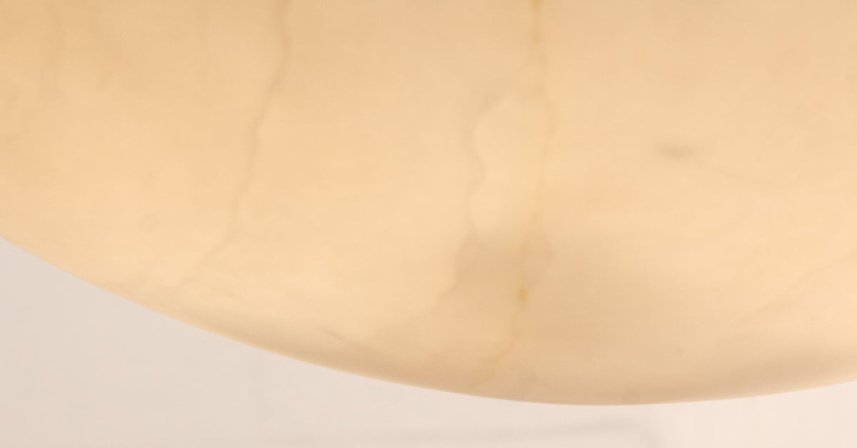 French Empire Style Alabaster and Brass Chandelier - Gold Finish