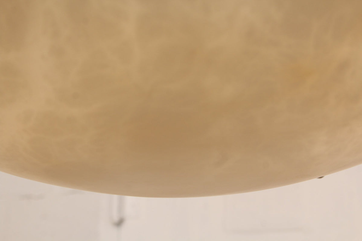 French Empire Style Alabaster and Brass Chandelier - Gold Finish