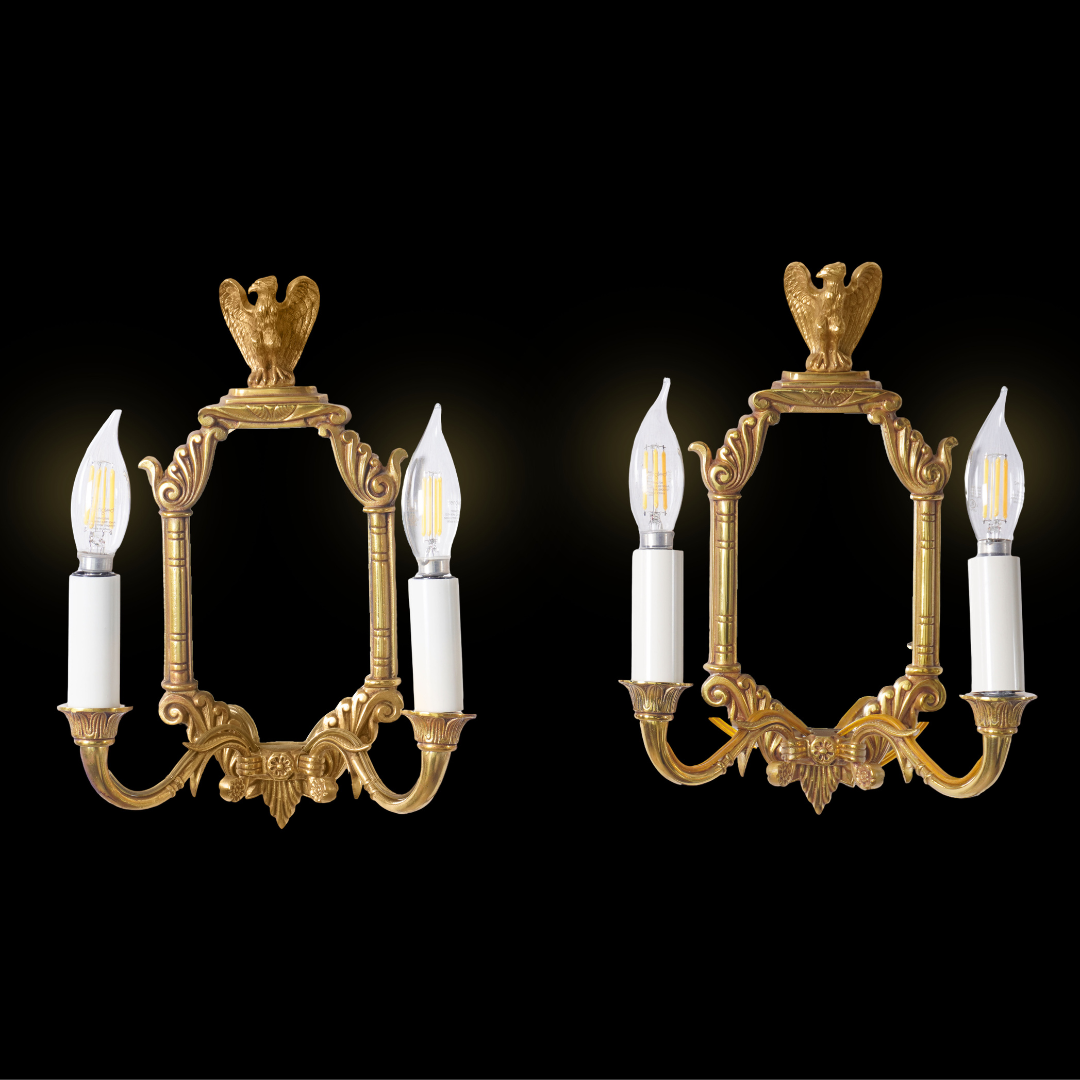 Luminaire d'Art French Empire Style Eagle Sconces, Pair of