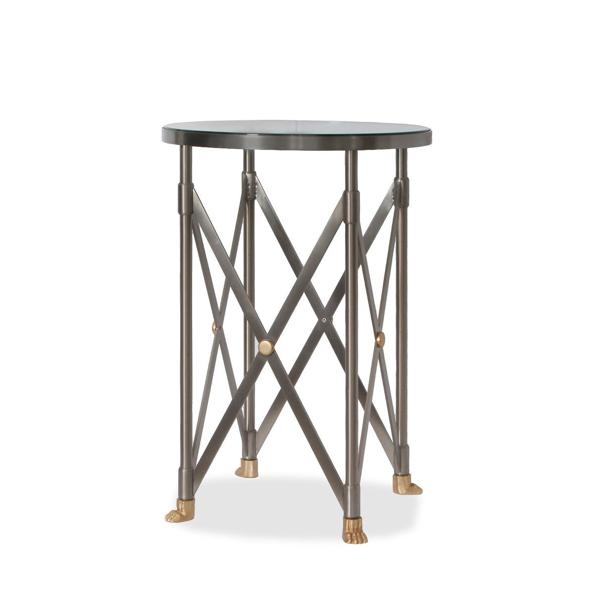Gueridon Empire Style Side Table with Glass Top