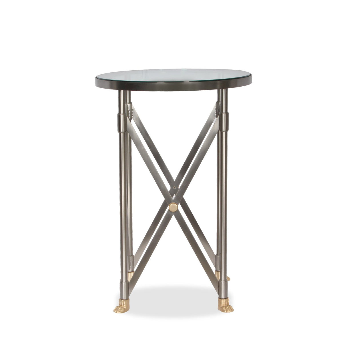 Gueridon Empire Style Side Table with Glass Top
