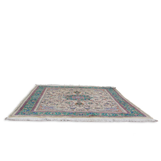Handwoven Oriental Wool & Silk Carpet (9 ft 9 in x 13 ft 4 in)