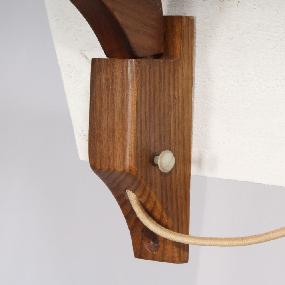 Vintage Modern Danish Walnut Swing Arm Wall Lamp Sconce