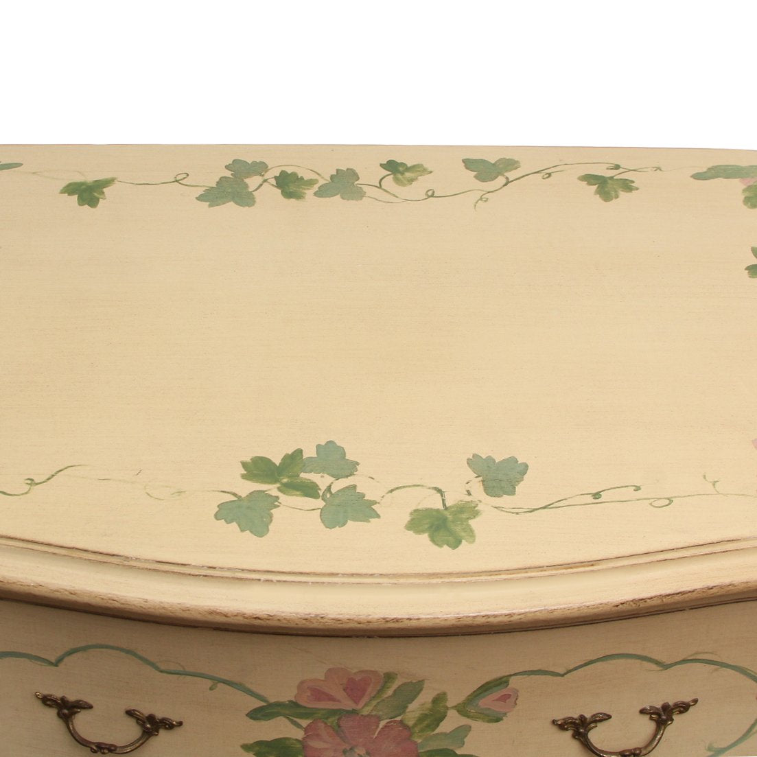 Julia Gray Hand Painted 2-Drawer French Countryside Commode or Side Table