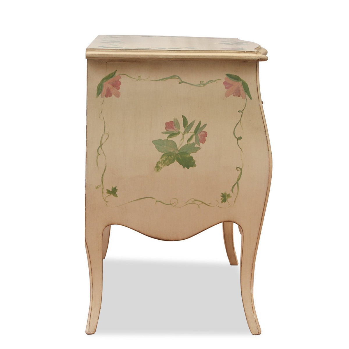 Julia Gray Hand Painted 2-Drawer French Countryside Commode or Side Table